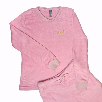 Pijama Termica Unitono Rosado Claro Mujer Manga Larga